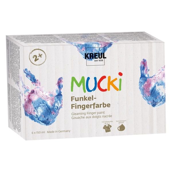 MUCKI Funkel-Fingerfarbe 6er Set 150 ml