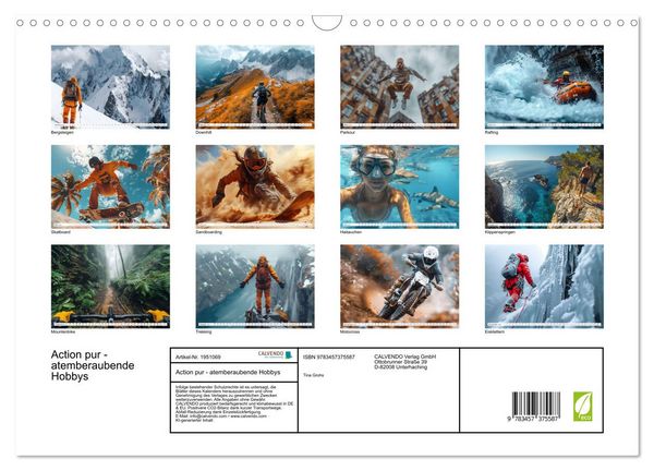 Produktbild: Action pur - atemberaubende Hobbys (Wandkalender 2026 DIN A3 quer), CALVENDO Monatskalender