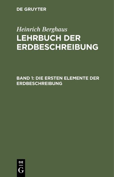 Produktbild: Die ersten Elemente der Erdbeschreibung