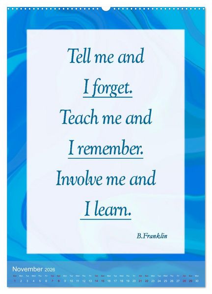 Produktbild: Inspiring sayings (Wall Calendar 2026 DIN A2 portrait), CALVENDO 12 Month Wall Calendar