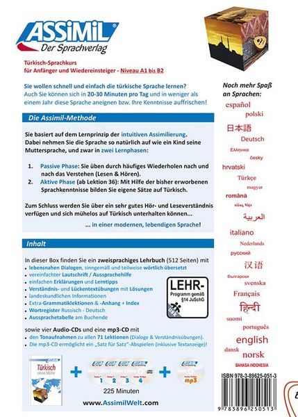 Produktbild: ASSiMiL T&uuml;rkisch ohne M&uuml;he - Audio-Sprachkurs Plus - Niveau A1-B2