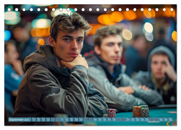 Produktbild: Texas Hold'em Poker Faces (Desk Calendar 2026 DIN A5 landscape), CALVENDO 12 Month DeskCalendar