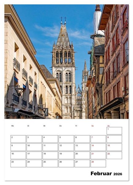Produktbild: Rouen - Reiseplaner (hochwertiger Premium Wandkalender 2026 DIN A2 hoch), Kunstdruck in Hochglanz