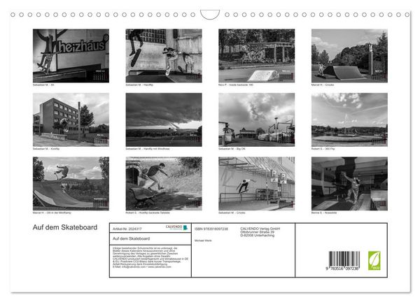 Produktbild: Auf dem Skateboard (Wandkalender 2026 DIN A3 quer), CALVENDO Monatskalender
