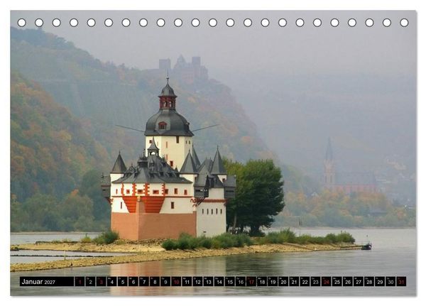 Produktbild: Der Rhein. Oberes Mittelrheintal von Bingen bis Koblenz (Tischkalender 2027 DIN A5 quer), CALVENDO Monatskalender
