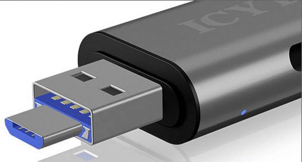 Produktbild: RAIDSONIC ICY BOX SD/MicroSD, USB 2.0 Card Reader mit USB-C & -A und OTG, anthrazit