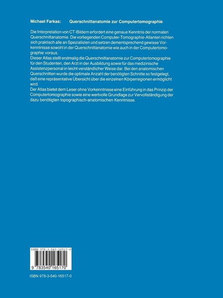 Produktbild: Querschnittanatomie zur Computertomographie