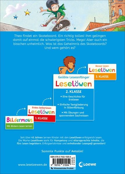 Produktbild: Lesel&ouml;wen 2. Klasse - Das geheimnisvolle Skateboard