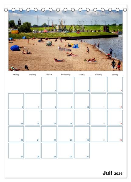 Produktbild: Friesland - Nordseebad Dangast (Tischkalender 2026 DIN A5 hoch), CALVENDO Monatskalender