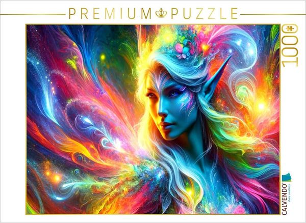 Produktbild: CALVENDO Puzzle Elfe - Farbenzauber im Elfenwald | 1000 Teile Lege-Gr&ouml;&szlig;e 64x48cm Foto-Puzzle f&uuml;r gl&uuml;ckliche Stunden