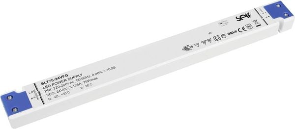 Self Electronics SLT75-12VFG LED-Treiber Konstantspannung 75 W 0 - 6.25 A 12.0 V/DC Möbelzulassung, nicht dimmbar, Überl