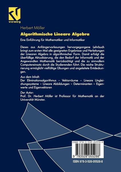 Produktbild: Algorithmische Lineare Algebra