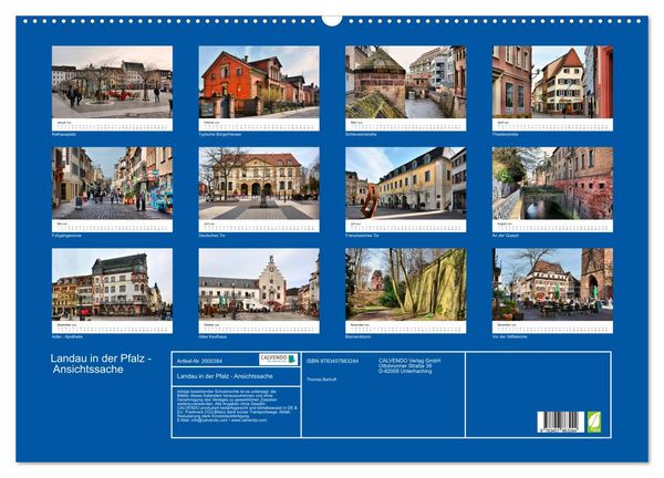 Produktbild: Landau in der Pfalz - Ansichtssache (Wandkalender 2026 DIN A2 quer), CALVENDO Monatskalender