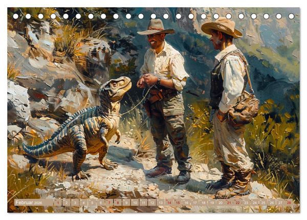 Produktbild: Meine Freunde sind Dinosaurier (Tischkalender 2026 DIN A5 quer), CALVENDO Monatskalender