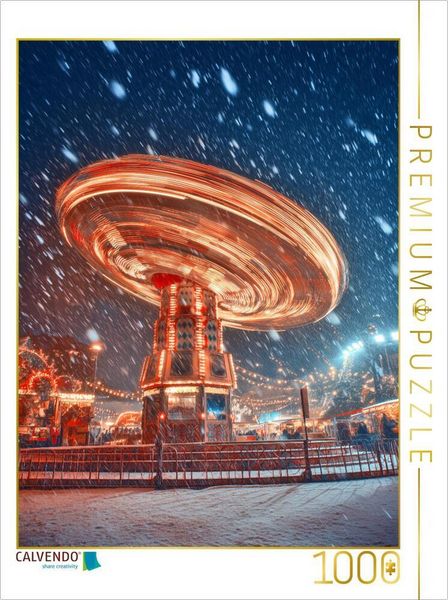 Produktbild: CALVENDO Puzzle Rotes und gr&uuml;nes Funkeln malen ein Feuerwerk der Vorfreud | 1000 Teile Lege-Gr&ouml;&szlig;e 64x48cm Foto-Puzzle f&uuml;r gl&uuml;ckliche Stunden