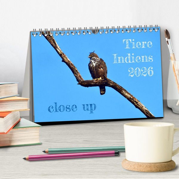 Produktbild: Tiere Indiens close up (Tischkalender 2026 DIN A5 quer), CALVENDO Monatskalender