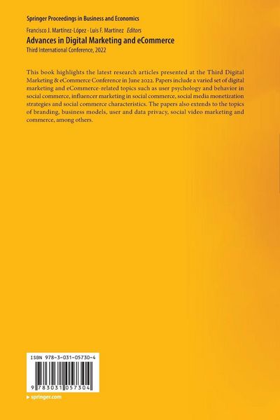 Produktbild: Advances in Digital Marketing and eCommerce