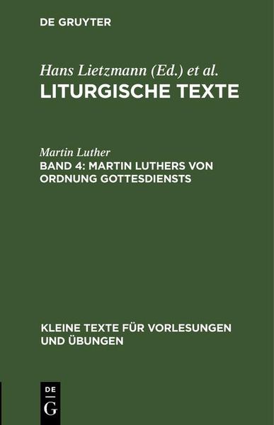 Produktbild: Martin Luthers Von Ordnung Gottesdiensts