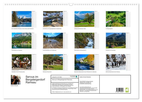 Produktbild: Servus im Bergsteigerdorf Ramsau (Wandkalender 2026 DIN A2 quer), CALVENDO Monatskalender