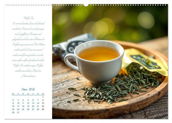 Produktbild: Ein&nbsp;Jahr&nbsp;in&nbsp;Tassen - Die Welt des Tees (hochwertiger Premium Wandkalender 2026 DIN A2 quer), Kunstdruck in Hochglanz