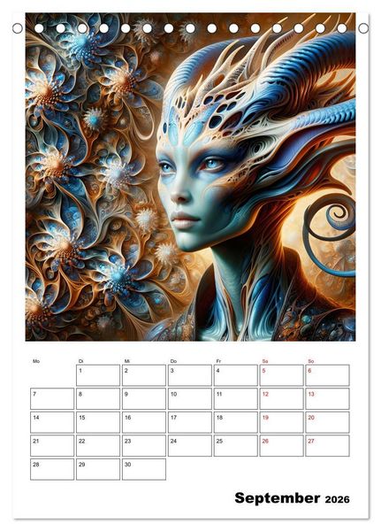 Produktbild: Extraterrestrische Eleganz (Tischkalender 2026 DIN A5 hoch), CALVENDO Monatskalender