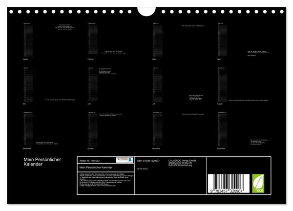 Produktbild: Mein Pers&ouml;nlicher Kalender (Wandkalender 2026 DIN A4 quer), CALVENDO Monatskalender