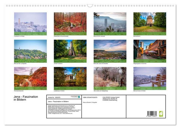 Produktbild: Jena - Faszination in Bildern (Wandkalender 2026 DIN A2 quer), CALVENDO Monatskalender