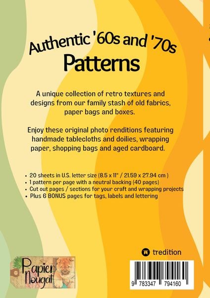 Produktbild: Retro Paper Designs Original 60s and 70s Patterns for Scrapbooking Junk Journals - Vintage Papier Muster und Retro Stoffe 60er 70er Jahre Nostalgie, H