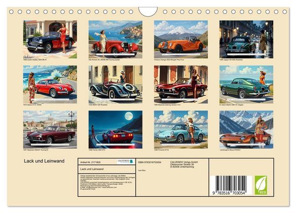 Produktbild: Lack und Leinwand (Wandkalender 2026 DIN A4 quer), CALVENDO Monatskalender