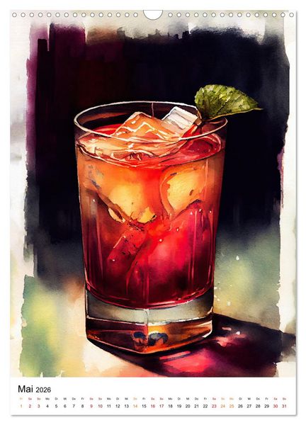 Produktbild: K&uuml;nstlerische Cocktails (Wandkalender 2026 DIN A3 hoch), CALVENDO Monatskalender