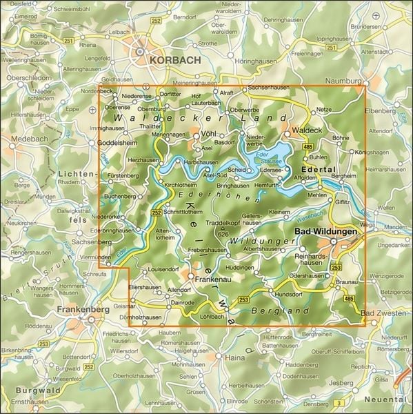 Produktbild: Wanderkarte Erlebnisregion Edersee 1 : 25 000