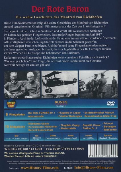 Produktbild: Der Rote Baron - Die wahre Geschichte des Manfred von Richthofen - Premium Edition  [2 DVDs]