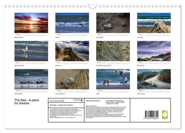 Produktbild: The Sea - A place for dreams (Wall Calendar 2026 DIN A3 landscape), CALVENDO 12 Month Wall Calendar
