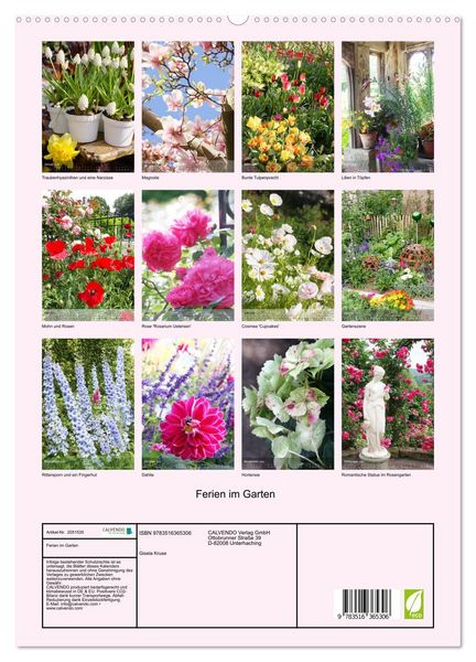 Produktbild: Ferien im Garten (Wandkalender 2026 DIN A2 hoch), CALVENDO Monatskalender
