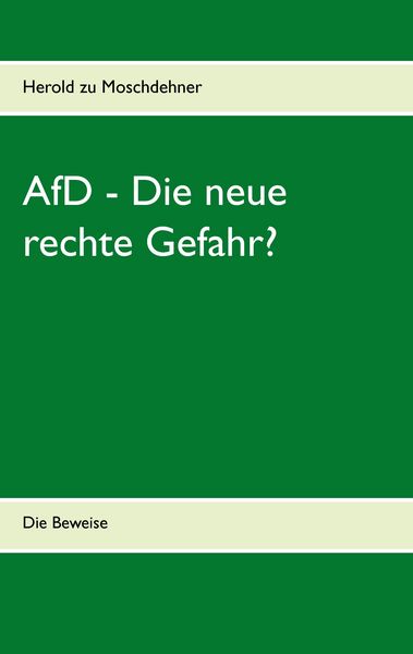 Produktbild: AfD - Die neue rechte Gefahr?
