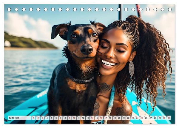 Produktbild: Bellen in den Wellen - Badespa&szlig; mit Hund (Tischkalender 2026 DIN A5 quer), CALVENDO Monatskalender