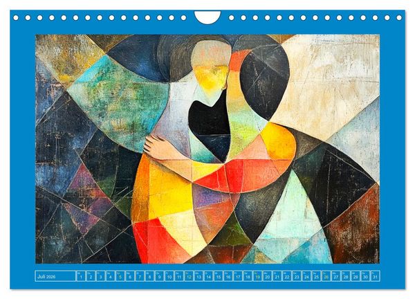 Produktbild: Liebe und Gl&uuml;ck. Abstrakte Kunst im &Ouml;lbilder-Stil (Wandkalender 2026 DIN A4 quer), CALVENDO Monatskalender