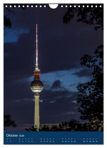 Produktbild: Berliner Fernsehturm - Magische Momente (Wandkalender 2026 DIN A4 hoch), CALVENDO Monatskalender