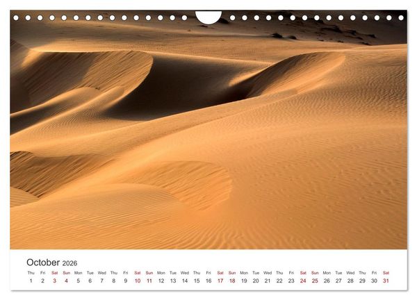 Produktbild: Desert dunes in Abu Dhabi (Wall Calendar 2026 DIN A4 landscape), CALVENDO 12 Month Wall Calendar