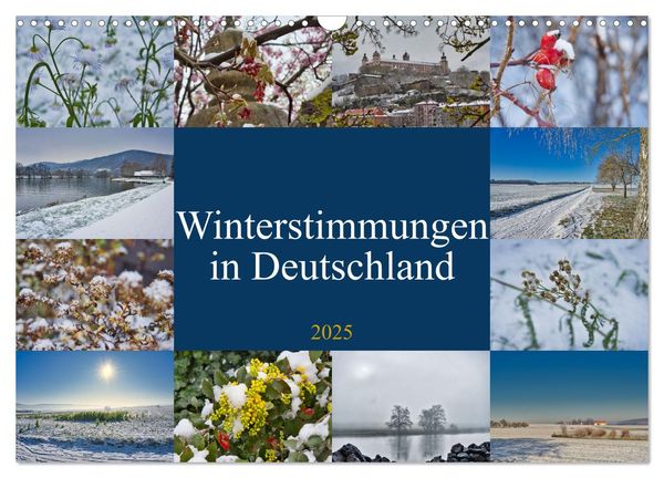 Winterstimmungen in Deutschland (Wandkalender 2025 DIN A3 quer), CALVENDO Monatskalender