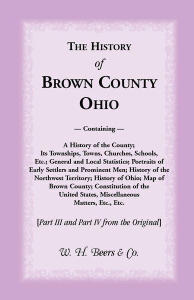 Produktbild: The History of Brown County, Ohio