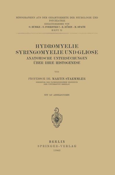 Produktbild: Hydromyelie Syringomyelie und Gliose