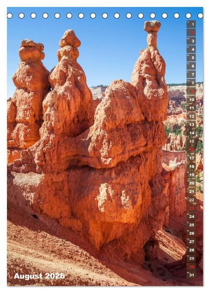 Produktbild: BRYCE CANYON Natur Pur (Tischkalender 2026 DIN A5 hoch), CALVENDO Monatskalender