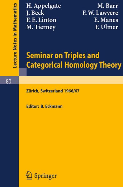 Produktbild: Seminar on Triples and Categorical Homology Theory