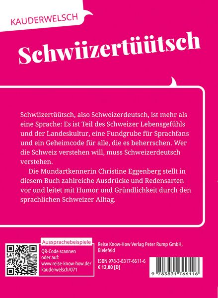 Produktbild: Reise Know-How Sprachf&uuml;hrer Schwiizert&uuml;&uuml;tsch - Das Deutsch der Eidgenossen