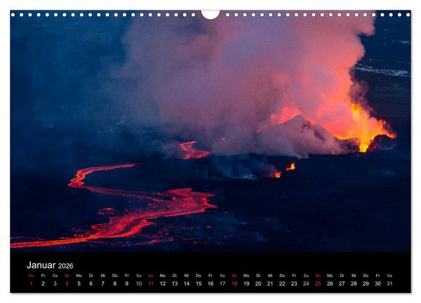 Produktbild: Vulkanausbruch - Island (Wandkalender 2026 DIN A3 quer), CALVENDO Monatskalender