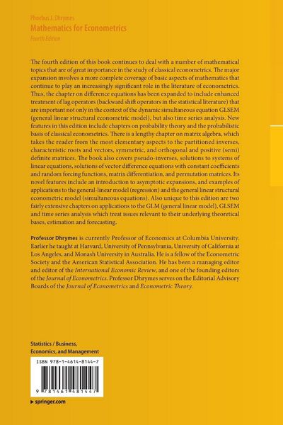 Produktbild: Mathematics for Econometrics