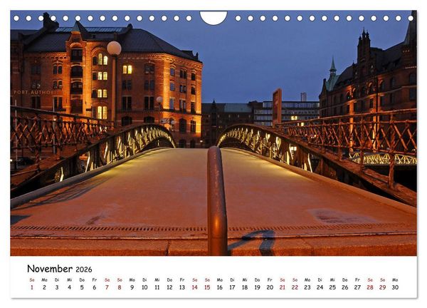 Produktbild: Hamburg schl&auml;ft nie (Wandkalender 2026 DIN A4 quer), CALVENDO Monatskalender