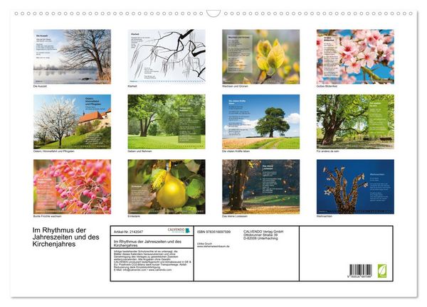 Produktbild: Im Rhythmus der Jahreszeiten und des Kirchenjahres (Wandkalender 2026 DIN A2 quer), CALVENDO Monatskalender