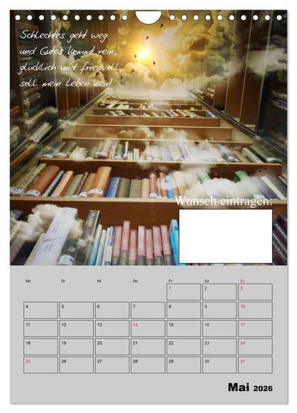 Produktbild: Wunsch- und Zauberkalender (Wandkalender 2026 DIN A4 hoch), CALVENDO Monatskalender